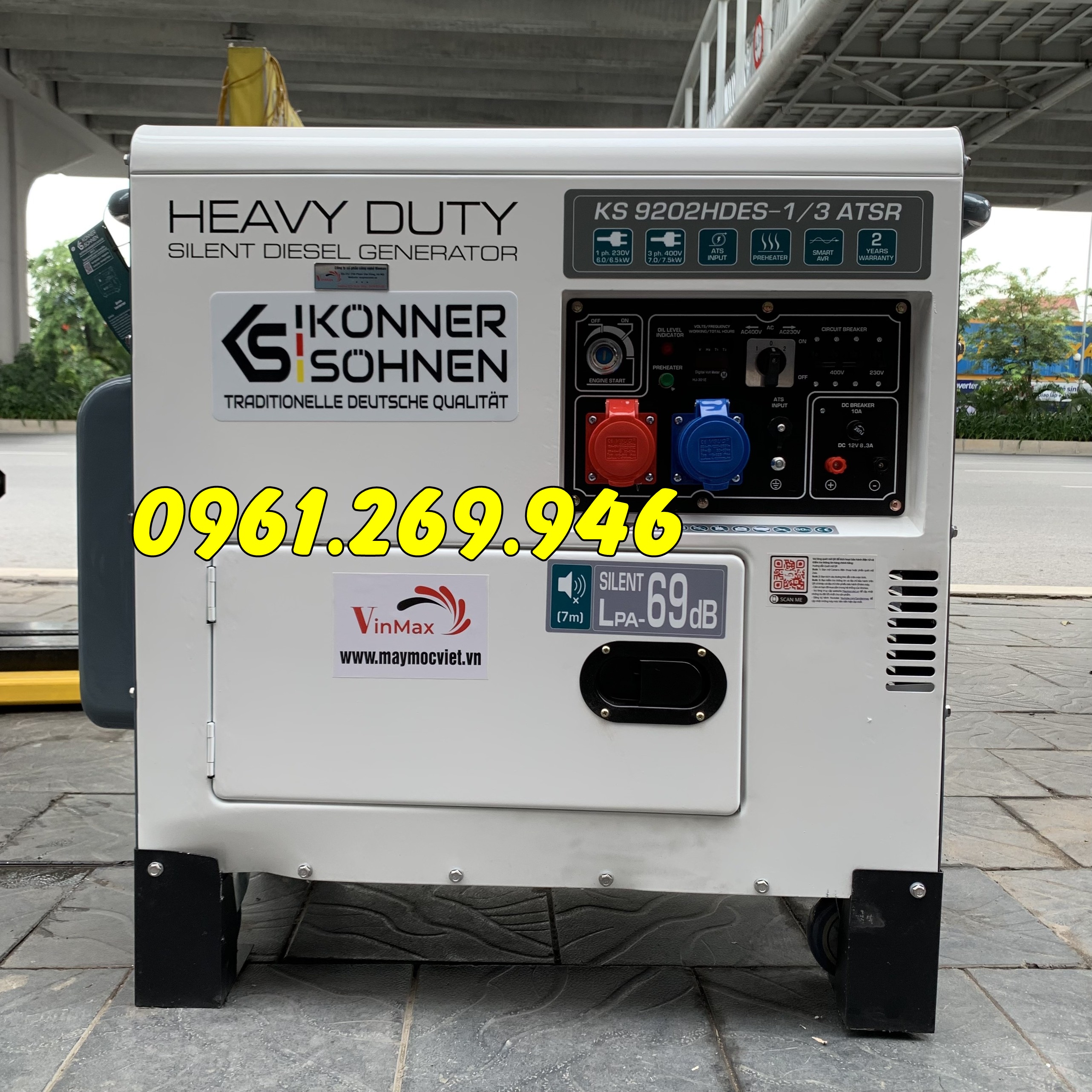 Máy phát điện 8kw chạy dầu Kohner & Sohnen KS 9202HDES-1/3 ATSR