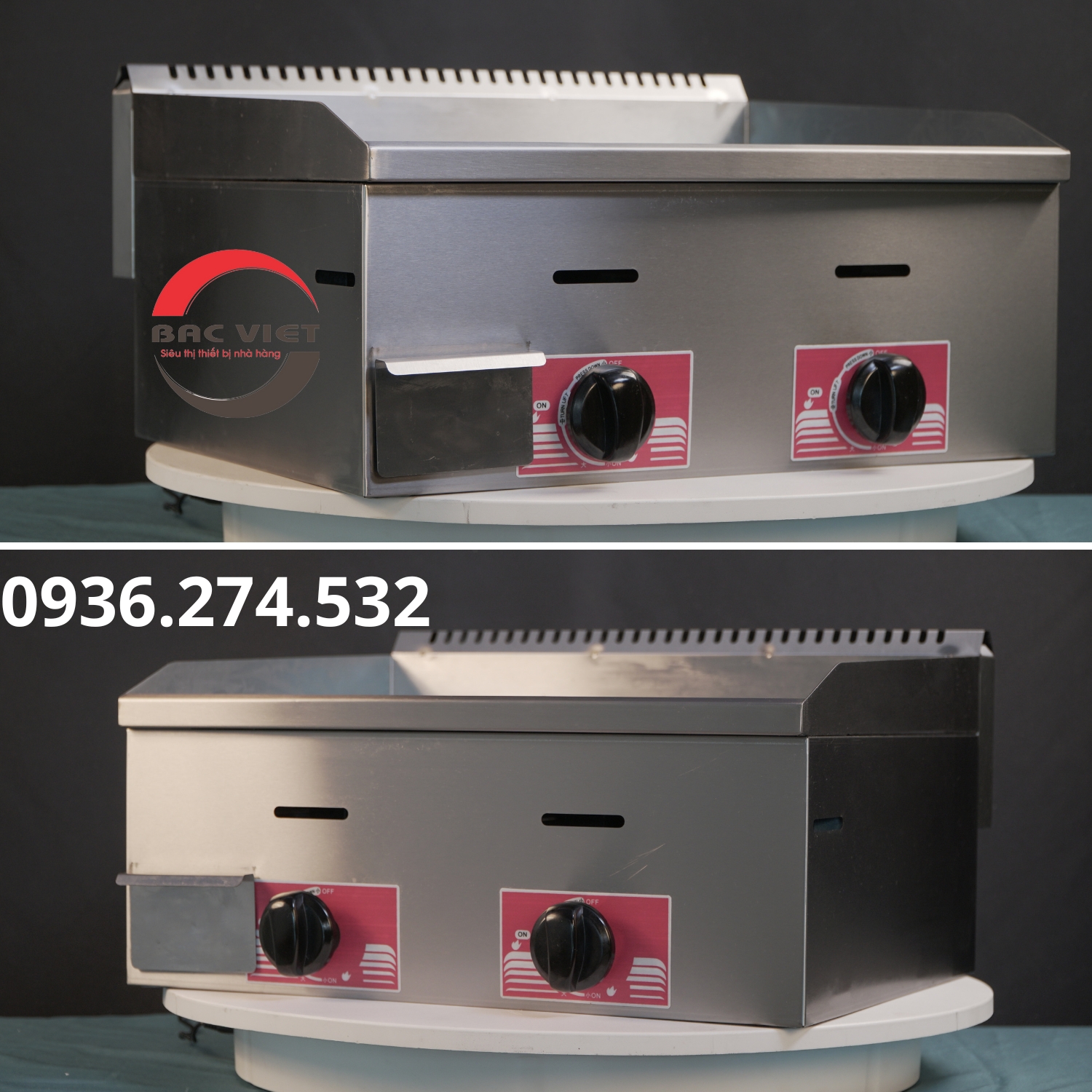 Bếp chiên rán mặt phẳng dùng ga loại nhỏ
