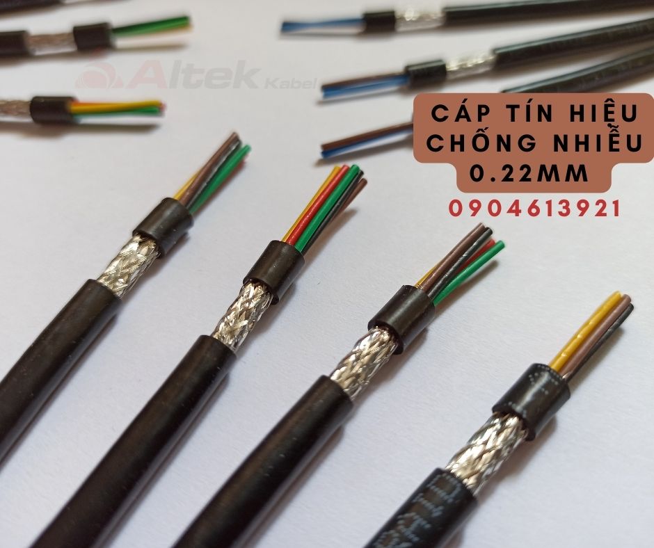 Cáp tín hiệu chống nhiễu 2/4/6/8 lõi 0.22mm