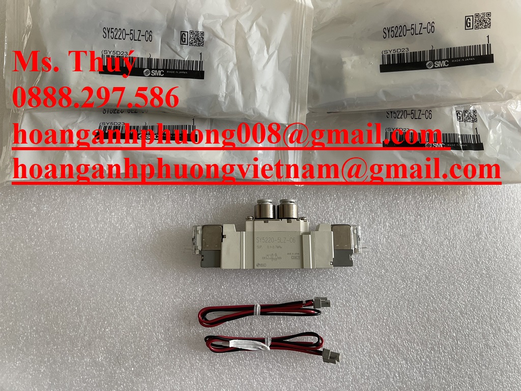 SMC SY5220-5LZ-C6 - Van khí nén 2 đầu - Hàng mới 100%