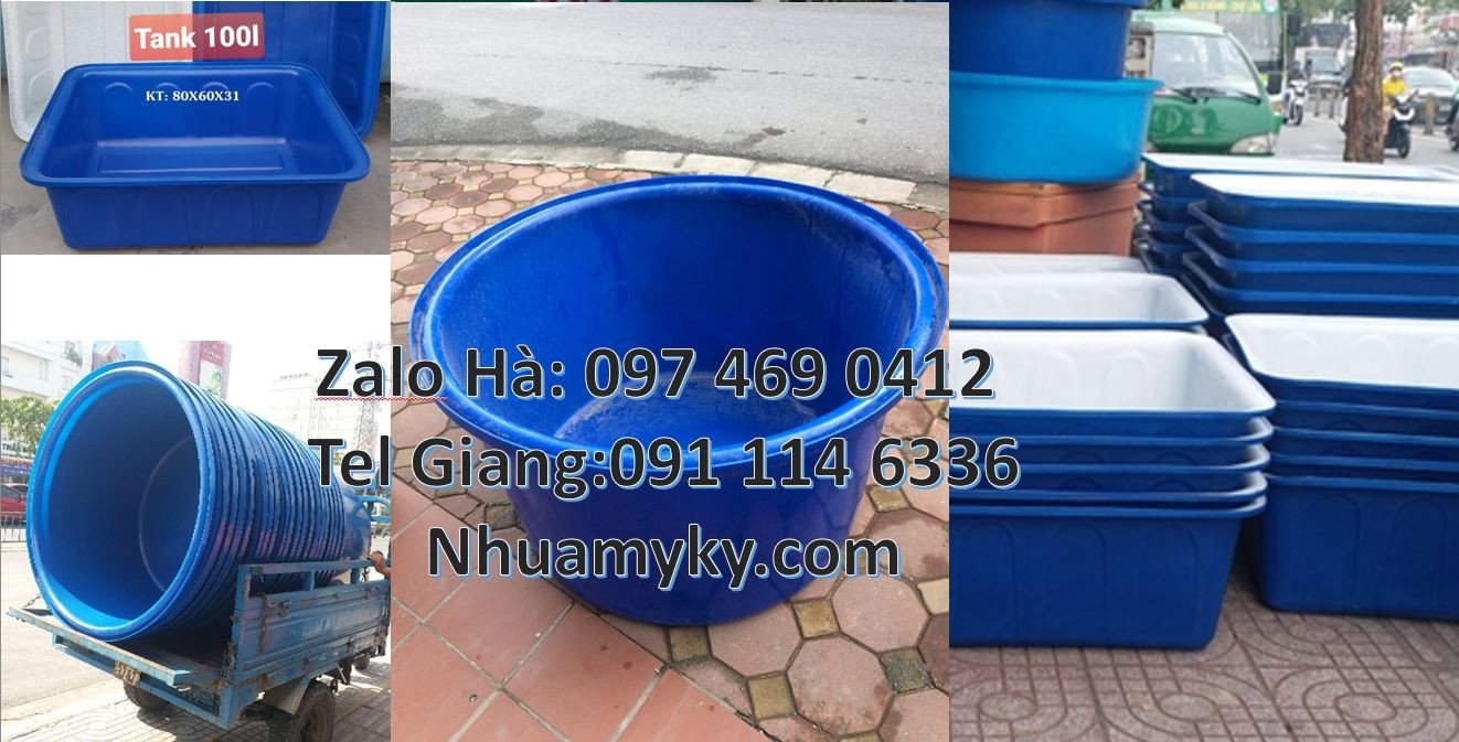 Bán thùng đựng nước tròn 2000l,thùng nhựa hình chữ nhật 1200l màu xanh