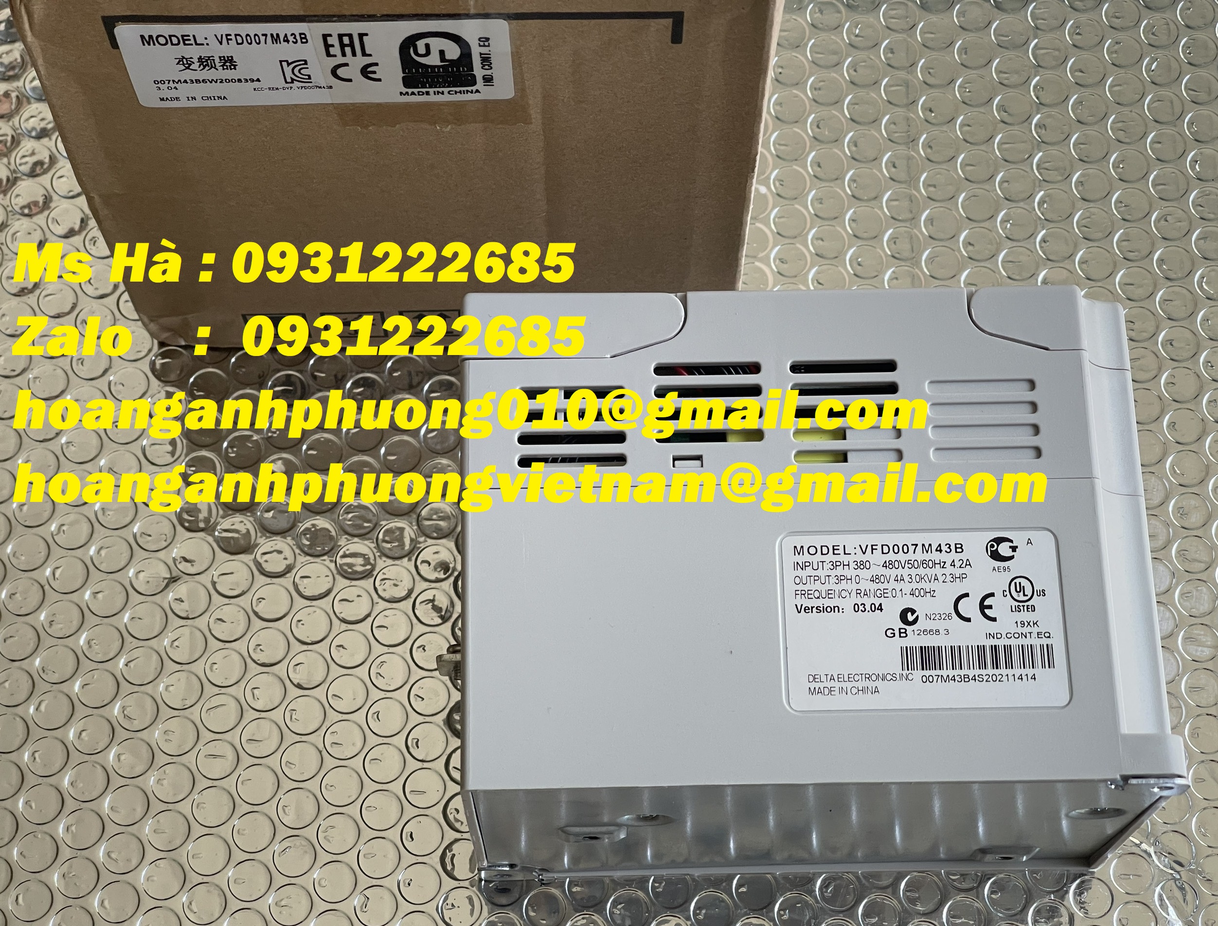 New 100% chính hãng dòng Biến tần Delta VFD007M43B