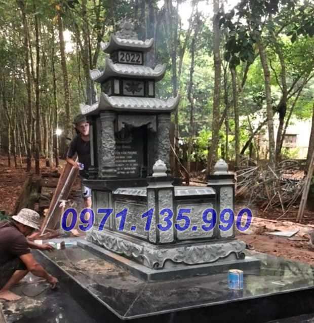 Mộ đá tam cấp - Mẫu mộ đá 1 2 3 mái bằng đá đẹp bán Bình Thuận