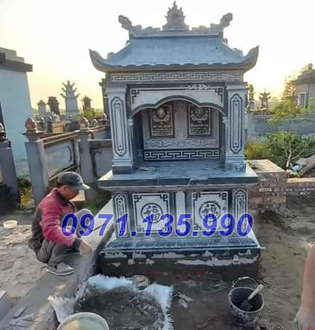 Mộ đá tam cấp - Mẫu mộ đá 1 2 3 mái bằng đá đẹp bán Bình Thuận