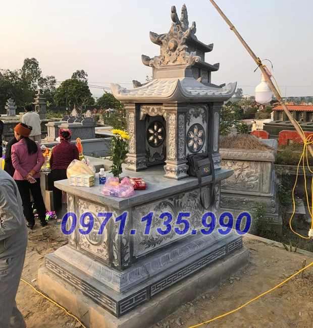 Mộ đá tam cấp - Mẫu mộ đá 1 2 3 mái bằng đá đẹp bán Bình Thuận