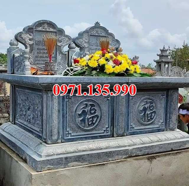 Mộ đá dòng họ - Mẫu mộ gia đình bằng đá đơn giản đẹp bán Bình Thuận