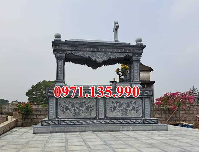 Mộ đá dòng họ - Mẫu mộ gia đình bằng đá đơn giản đẹp bán Bình Thuận