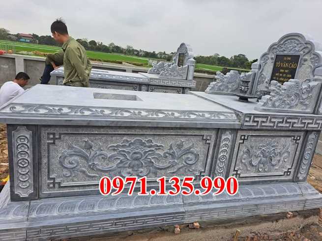 Mộ đá dòng họ - Mẫu mộ gia đình bằng đá đơn giản đẹp bán Bình Thuận