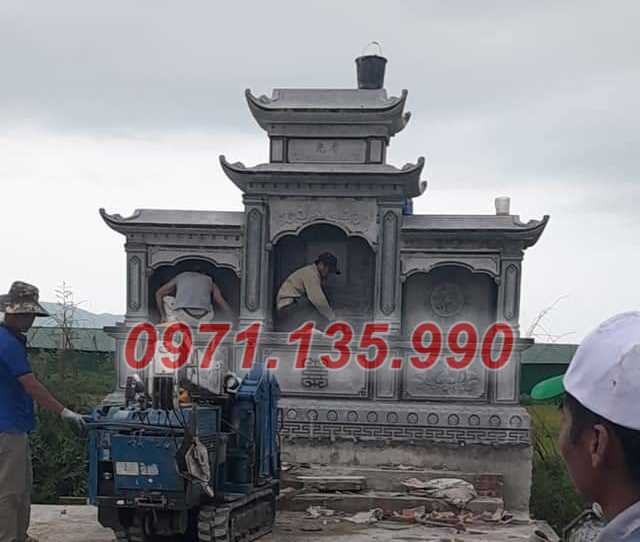 Mộ đá song thân - Mẫu mộ phu thê bằng đá đơn giản đẹp bán Bình Thuận