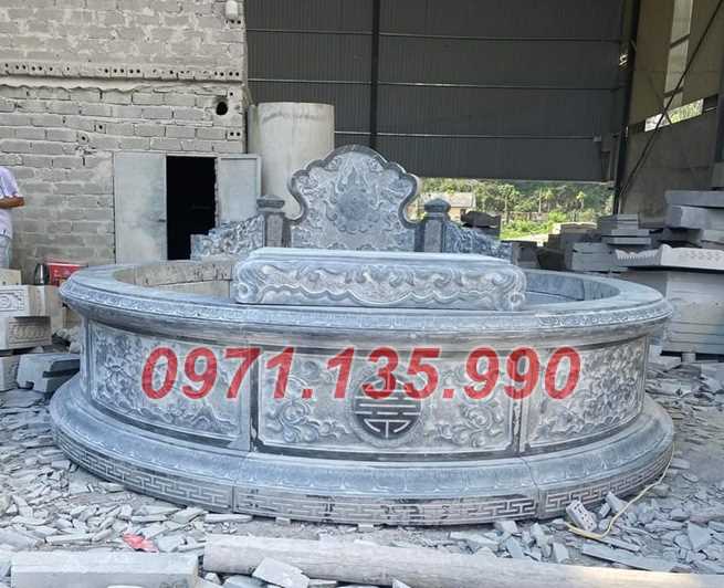 Mộ đá song thân - Mẫu mộ phu thê bằng đá đơn giản đẹp bán Bình Thuận