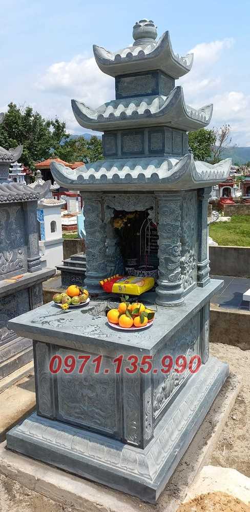 Mộ đá song thân - Mẫu mộ phu thê bằng đá đơn giản đẹp bán Bình Thuận