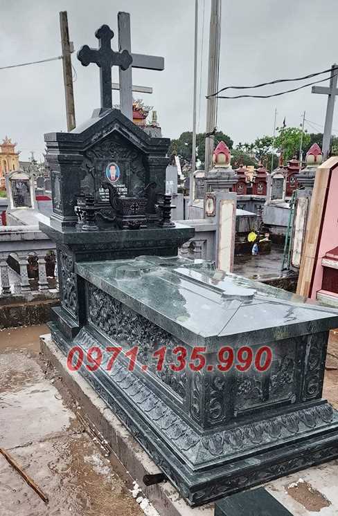 Mộ đá song thân - Mẫu mộ phu thê bằng đá đơn giản đẹp bán Bình Thuận