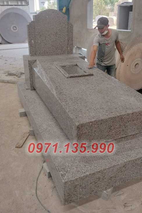 Mộ đá song thân - Mẫu mộ phu thê bằng đá đơn giản đẹp bán Bình Thuận