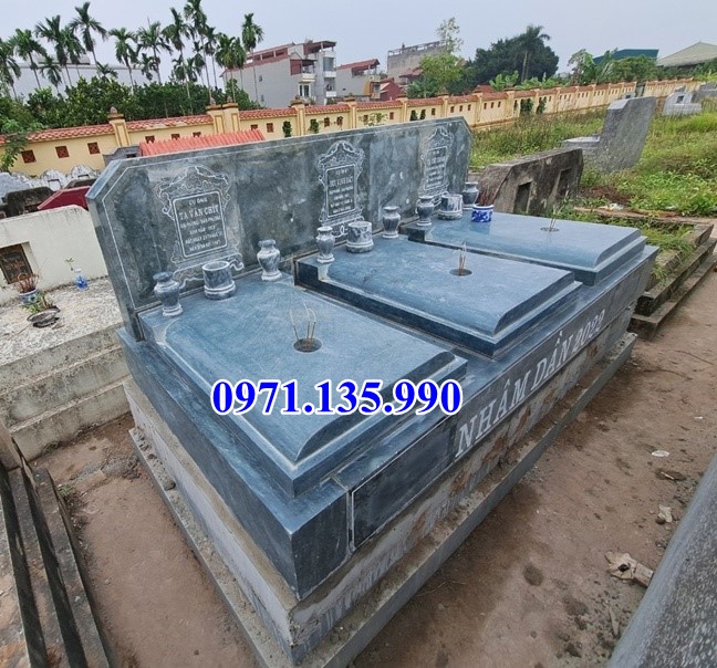 Mộ đá tam sơn - Mẫu mộ hậu bành bằng đá đơn giản đẹp bán Khánh Hoà