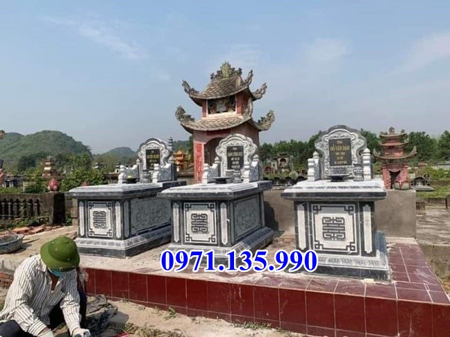 Mộ đá tam sơn - Mẫu mộ hậu bành bằng đá đơn giản đẹp bán Khánh Hoà