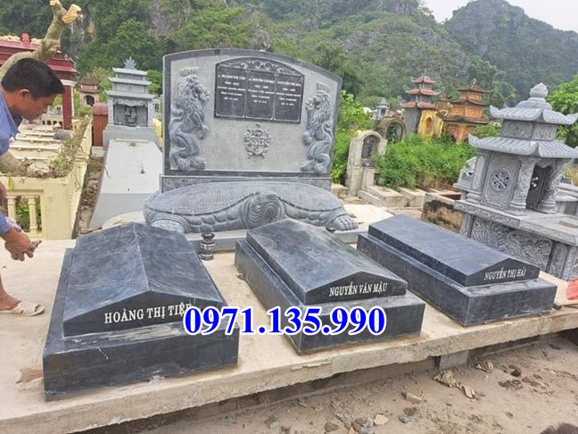 Mộ đá tam sơn - Mẫu mộ hậu bành bằng đá đơn giản đẹp bán Khánh Hoà