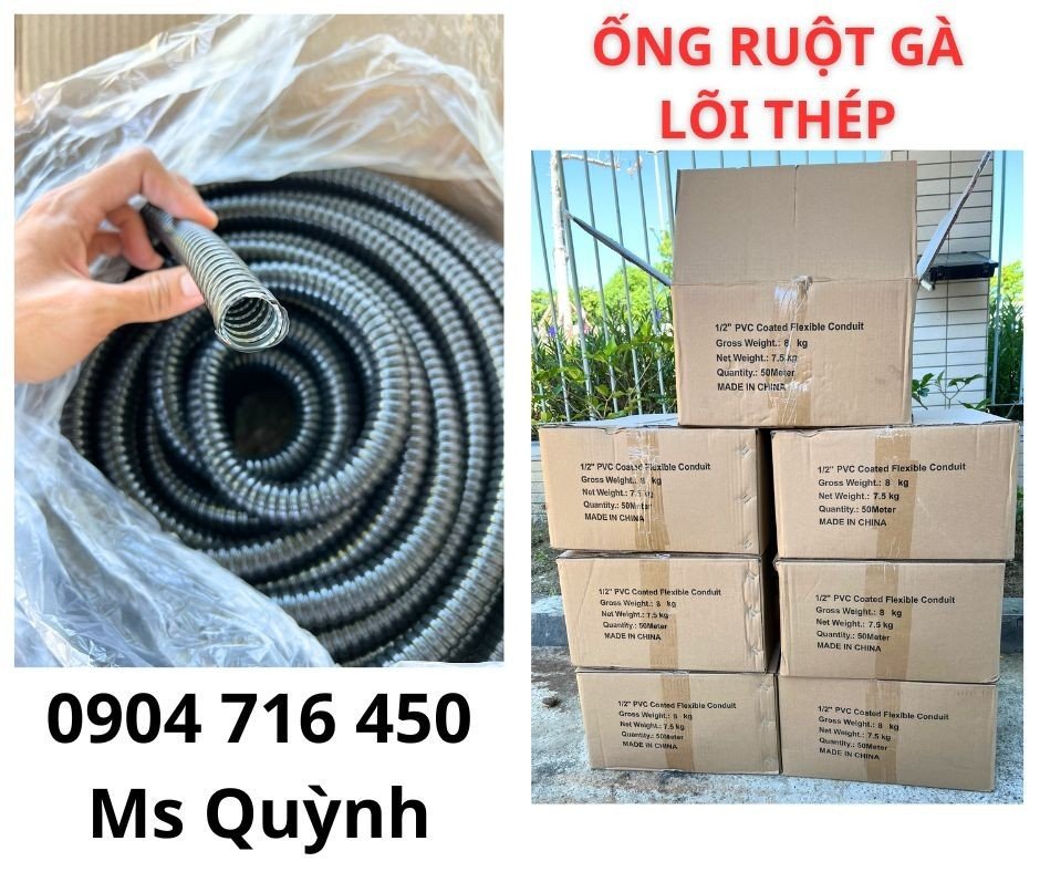 Ống ruột gà lõi thép, ống sun sắt, ống luồn dây điện giá rẻ