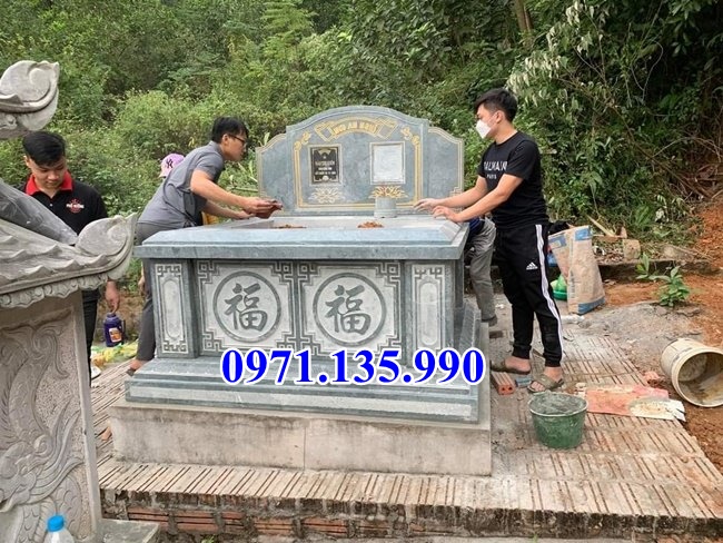 Mộ đơn giản - Mẫu mộ đơn giản bằng đá xanh cẩm thạch bán Phú Yên