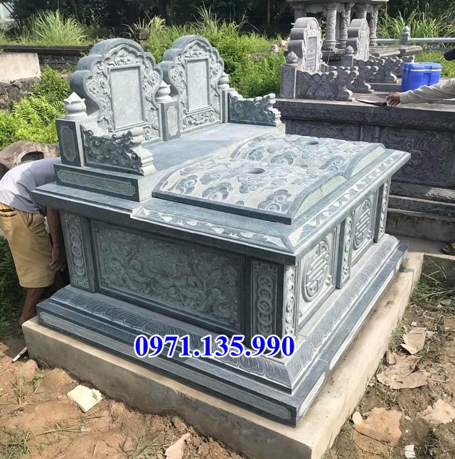 Mộ đơn giản - Mẫu mộ đơn giản bằng đá xanh cẩm thạch bán Phú Yên