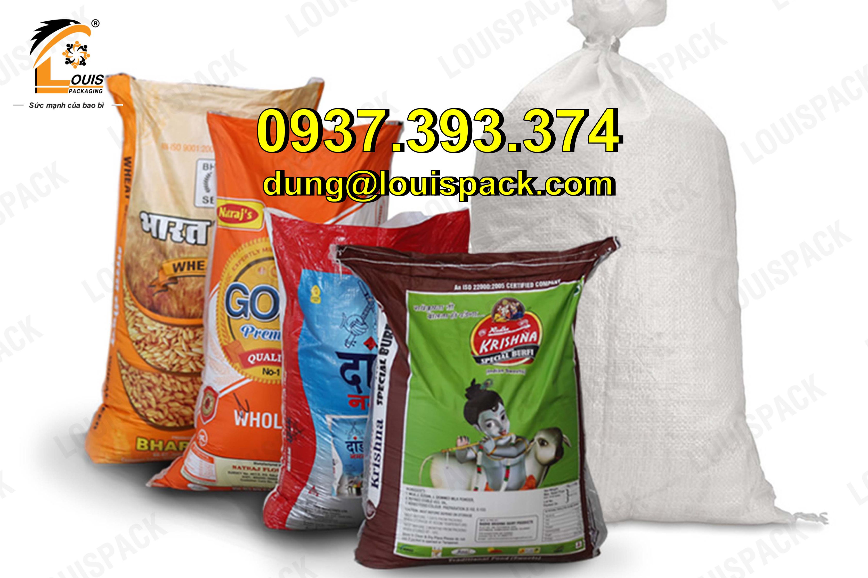 Bao bì PP dệt đựng gạo từ 5kg đến 50kg