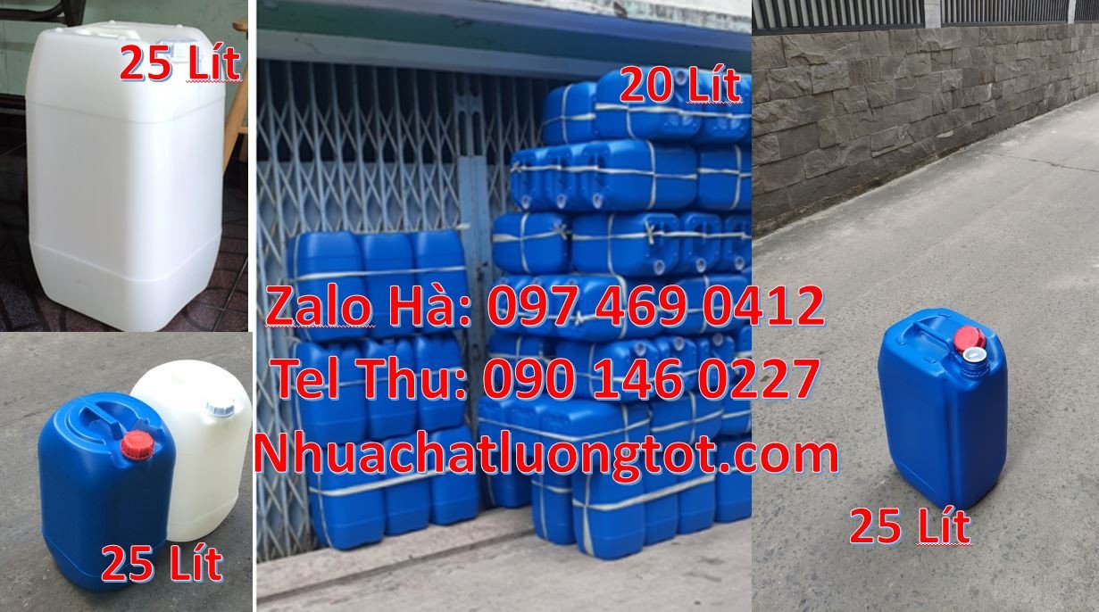 Bán can nhựa lớn màu xanh,can nhựa đựng hóa chất tẩy rửa,can nhựa 25l