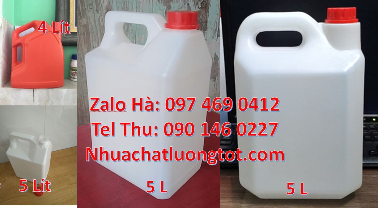 Bán can nhựa nhỏ đựng hóa chất,can nhựa màu trắng đựng dầu ăn giá rẻ