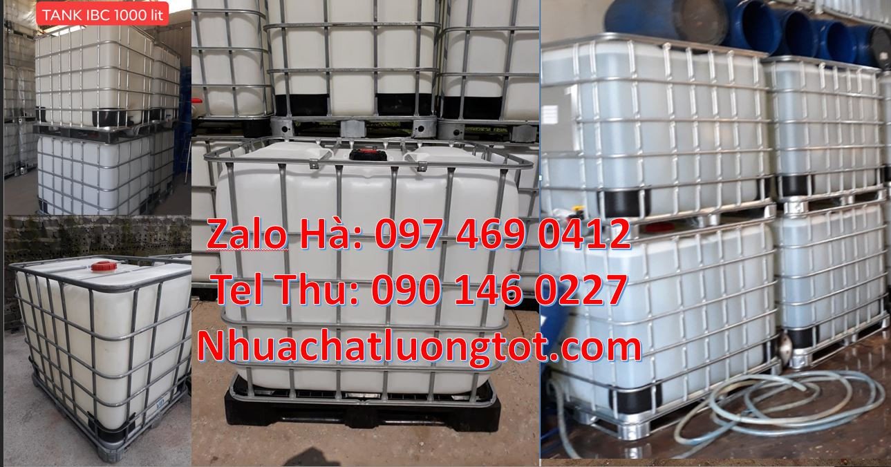 Bán thùng nhựa vuông 1000l màu trắng,thùng ibc 1000l khung thép giá rẻ