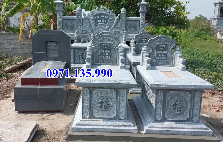 Mộ đá song thân - Mẫu mộ phu thê bằng đá đơn giản bán Vũng Tàu