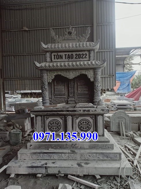 Mộ đá song thân - Mẫu mộ phu thê bằng đá đơn giản bán Vũng Tàu