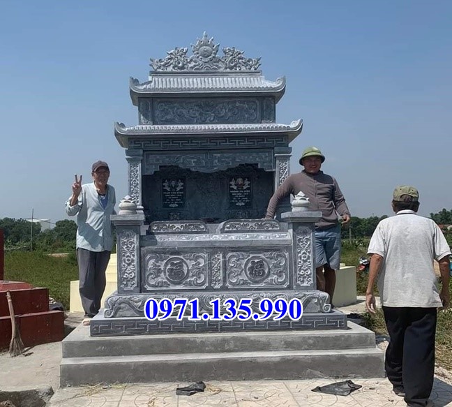 Mộ đá song thân - Mẫu mộ phu thê bằng đá đơn giản bán Vũng Tàu