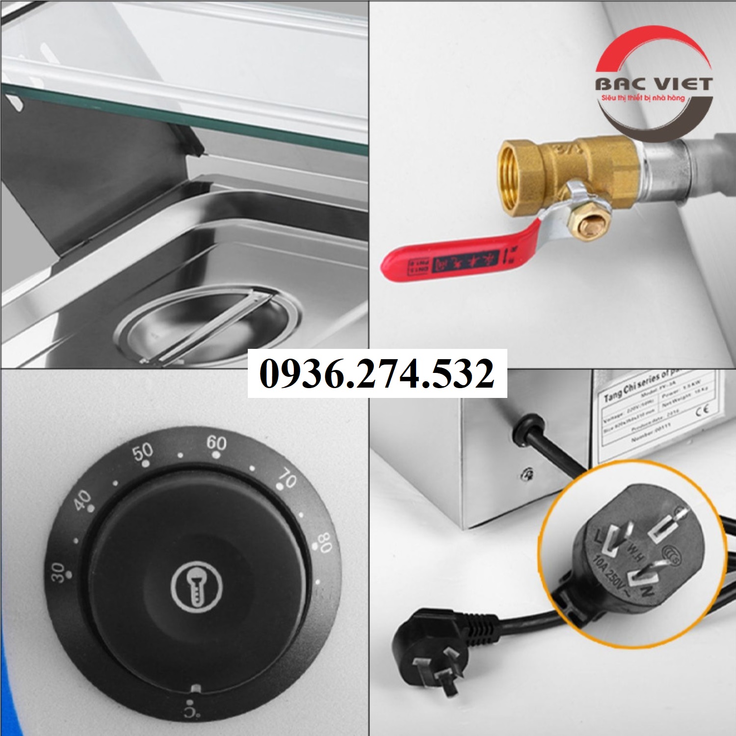 Bếp hâm cách thủy thức ăn công nghiệp 3 khay