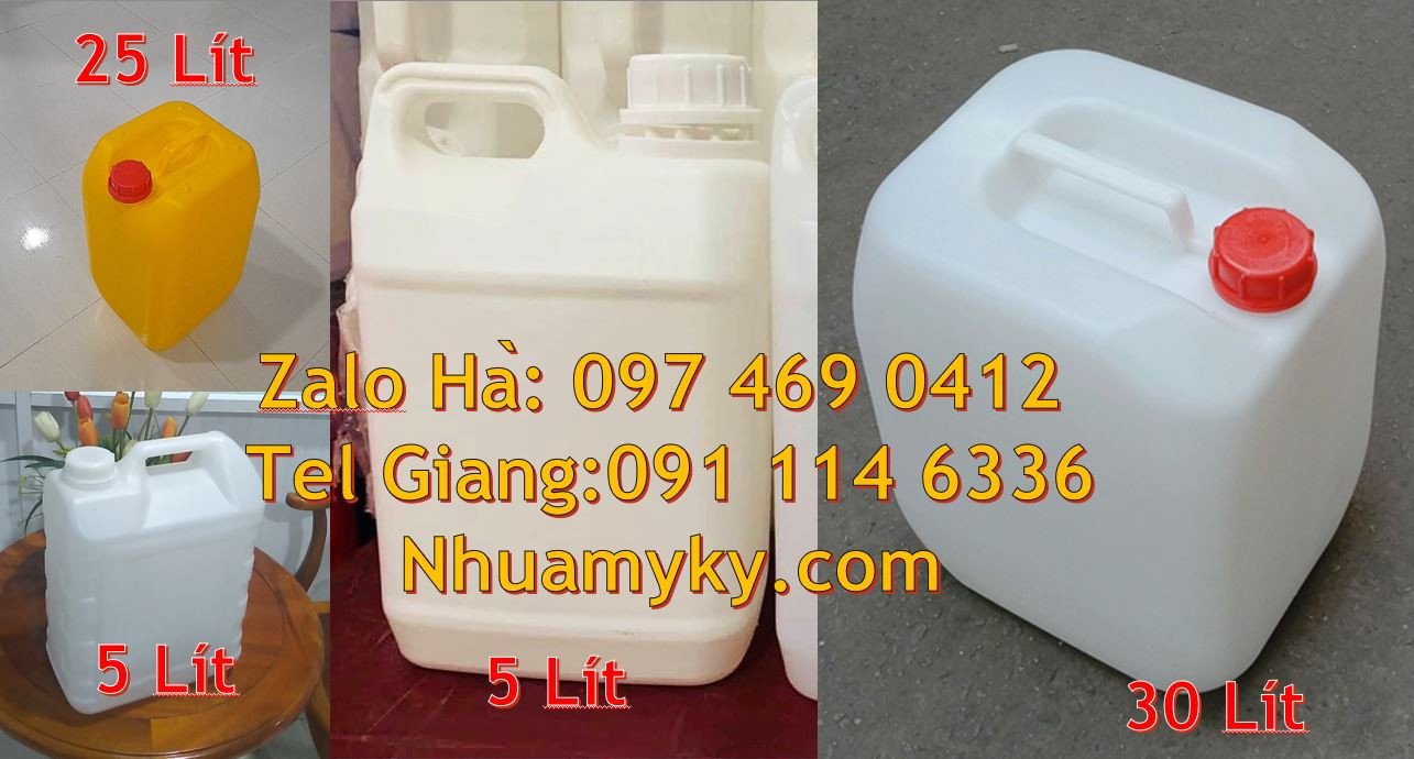 Bán can nhựa lớn 20l đựng hóa chất,can nhựa hdpe 30l màu xanh trắng va