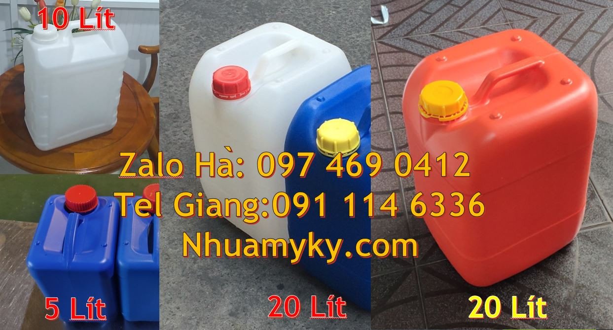 Bán can nhựa lớn 20l đựng hóa chất,can nhựa hdpe 30l màu xanh trắng va