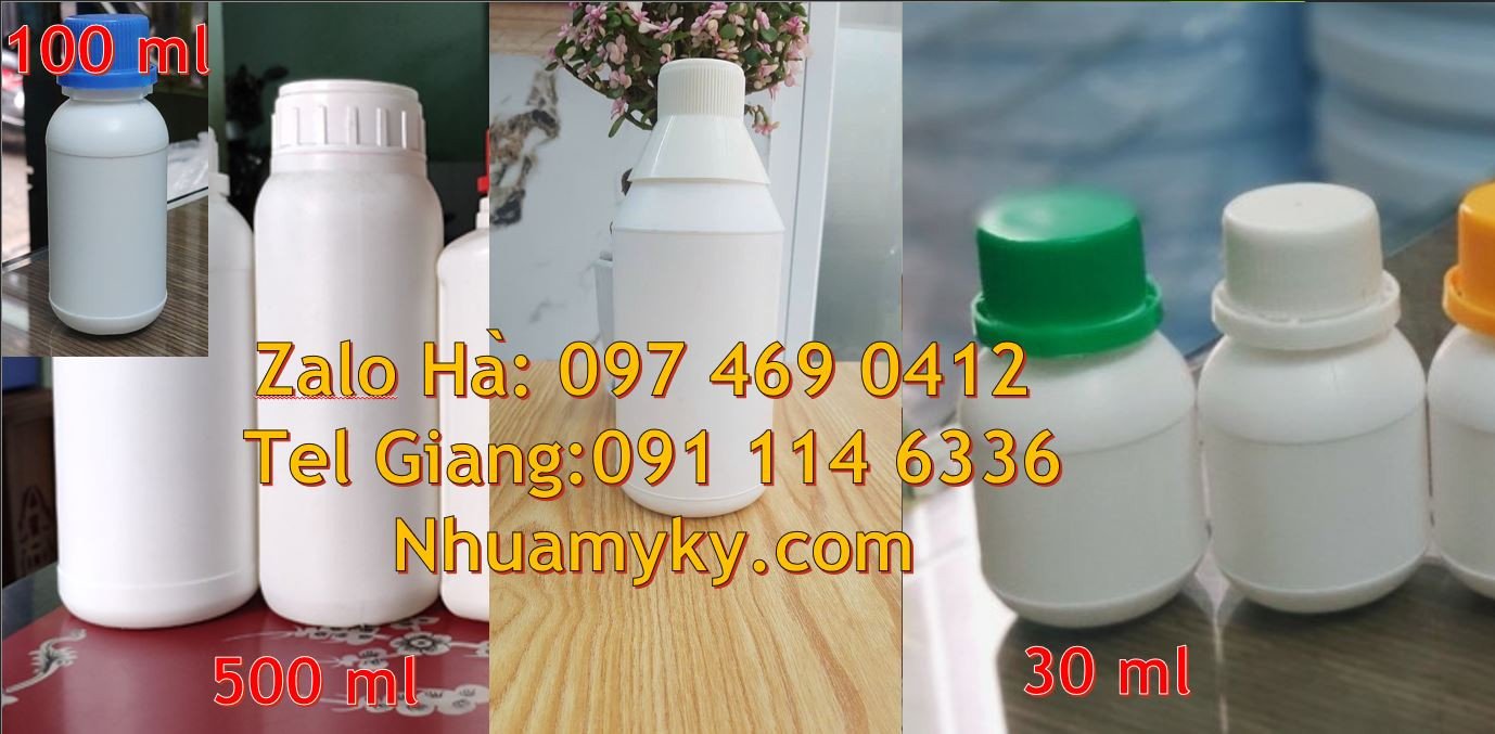 Bán chai nhựa nhỏ 100ml,chai nhựa 50ml đựng thuốc,chai nhựa hdpe màu