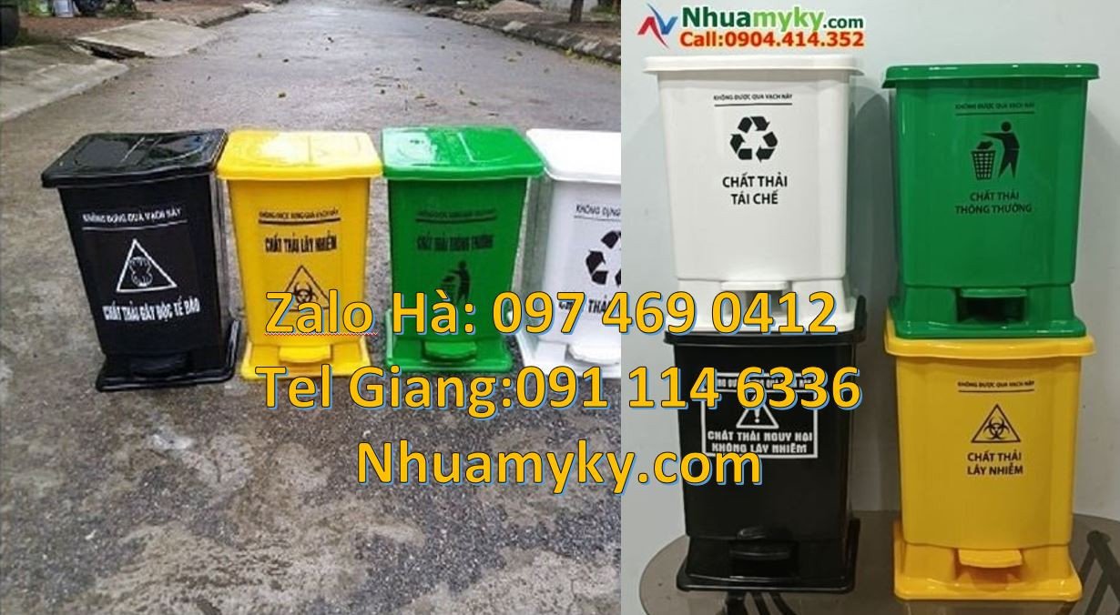 Bán thùng rác y tế 60l,thùng rác y tế 120l có đạp chân nắp đậy giá rẻ