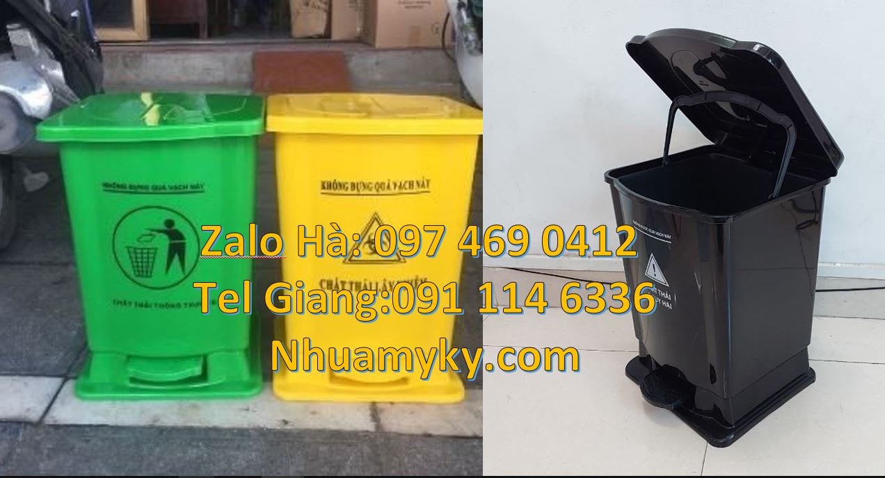 Bán thùng rác y tế 60l,thùng rác y tế 120l có đạp chân nắp đậy giá rẻ