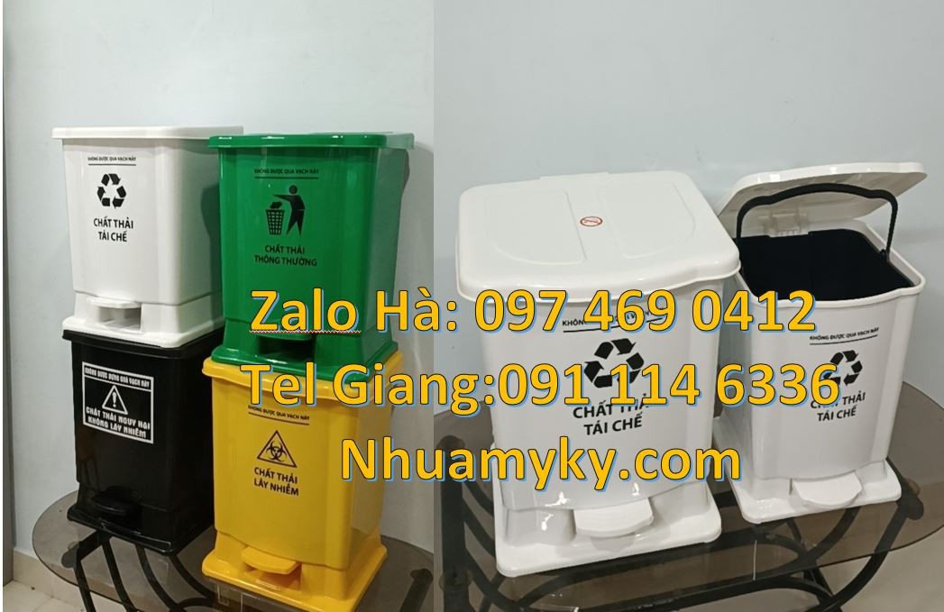 Bán thùng rác y tế 60l,thùng rác y tế 120l có đạp chân nắp đậy giá rẻ