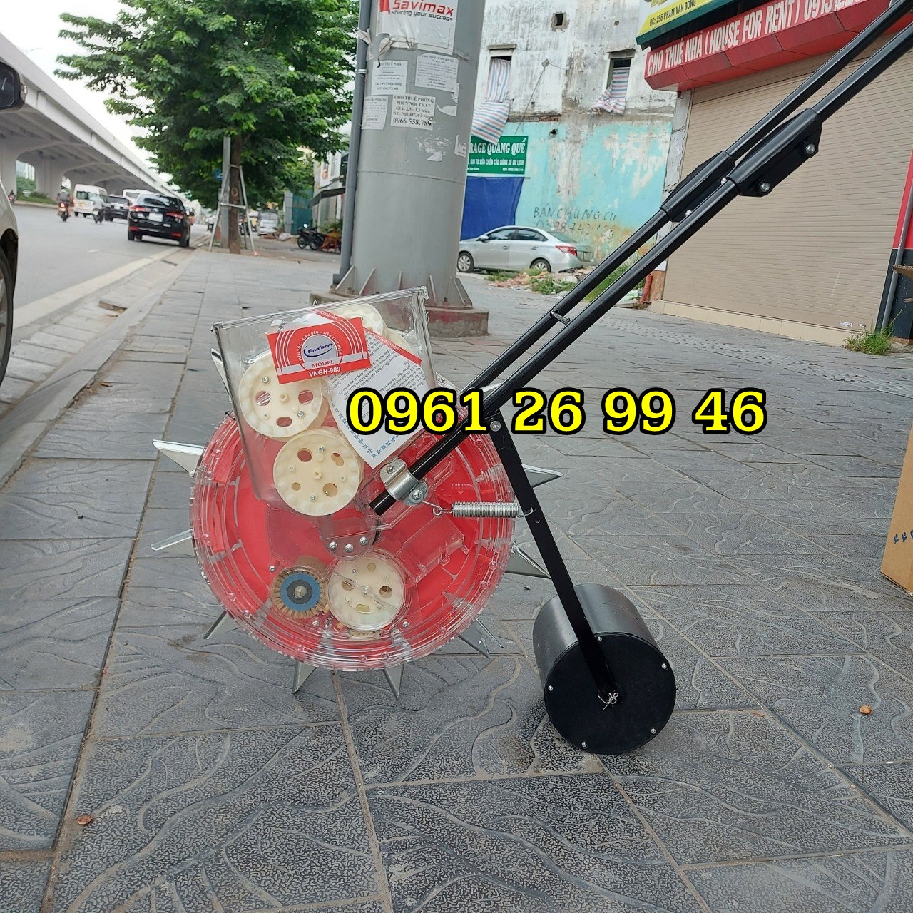 Máy tra hạt ngô, hạt đậu, máy gieo hạt 12 mỏ 1 hàng đẩy tay