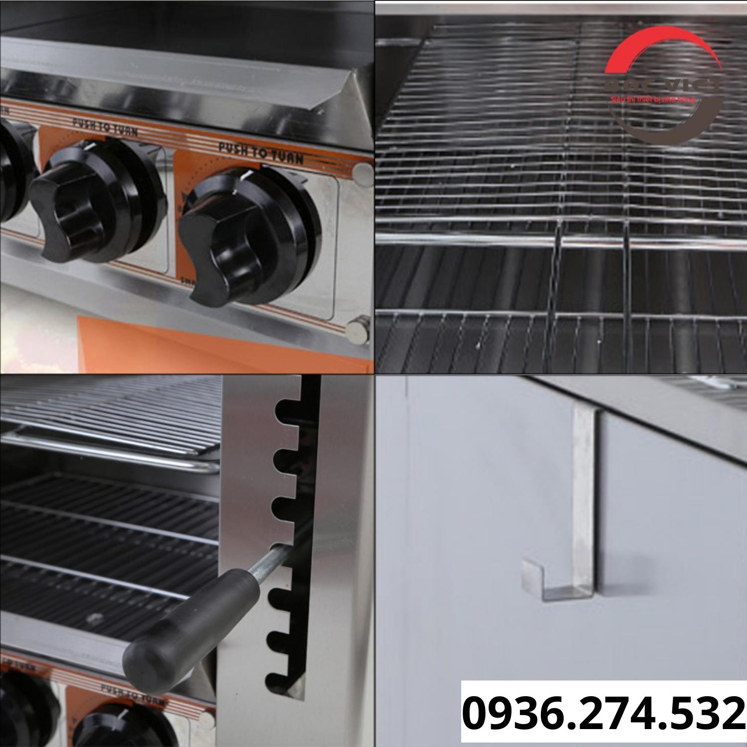 Lò nướng Salamander không khói hiện đại 4 họng