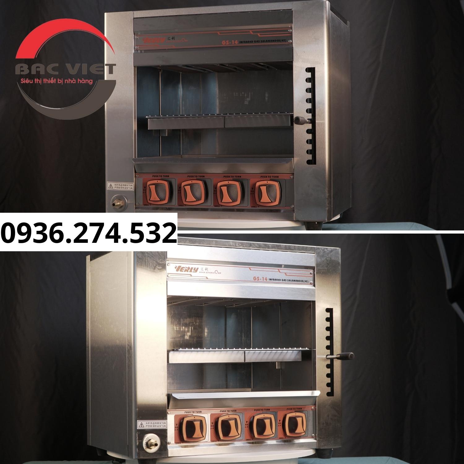 Lò nướng Salamander không khói hiện đại 4 họng