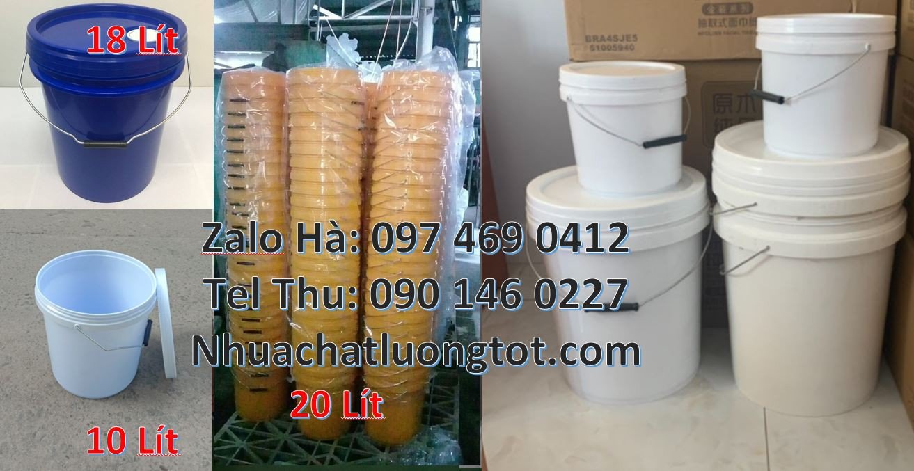 Bán thùng đựng sơn 20l màu xanh,thùng đựng nước 25l màu trắng giá rẻ