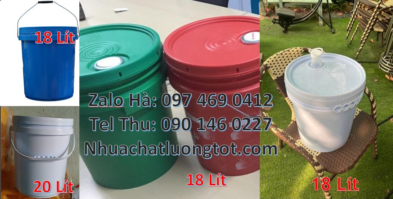 Bán thùng đựng sơn 20l màu xanh,thùng đựng nước 25l màu trắng giá rẻ