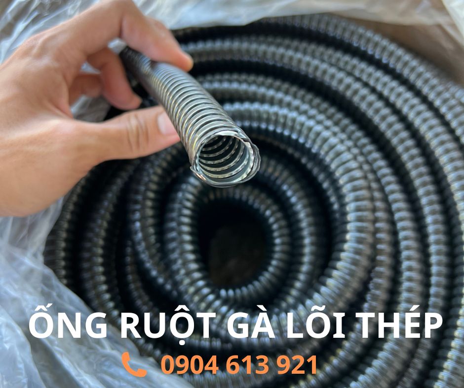 Ống ruột gà lõi thép bọc nhựa, ống kèm đàn hồi, ống thép luồn dây điện