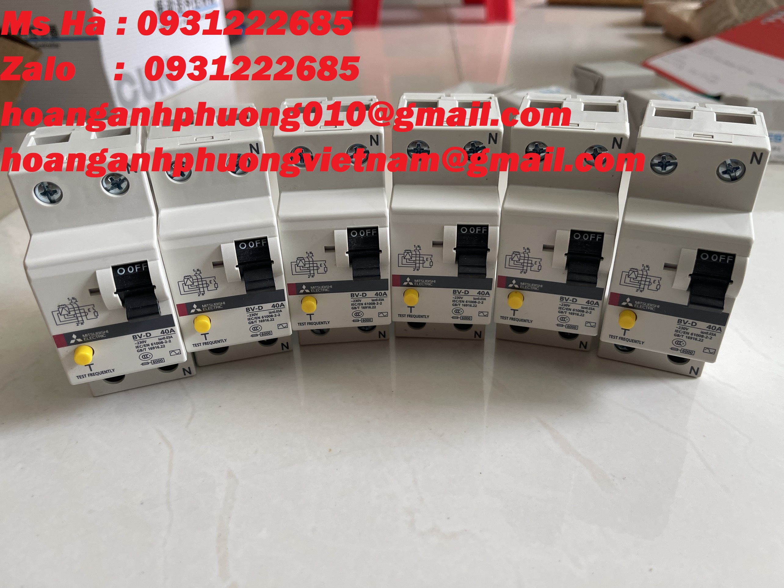 RCCB chống giật  hãng mitsubishi  BV-D  2p 40A