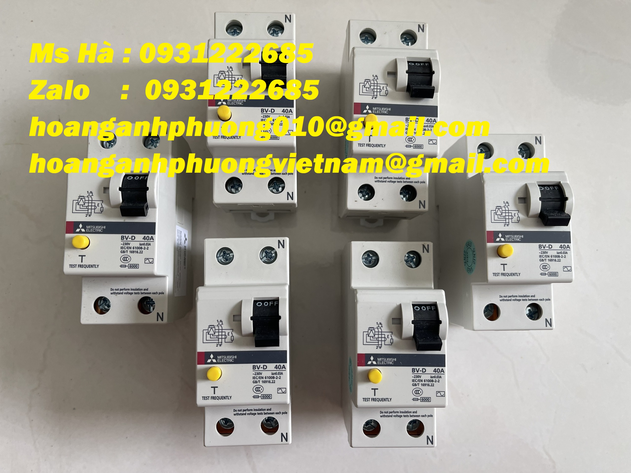 RCCB chống giật  hãng mitsubishi  BV-D  2p 40A