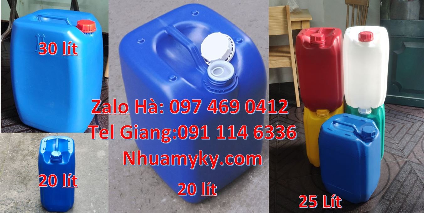 Bán can nhựa đựng hóa chất,can nhựa lớn 30l đựng chất lỏng màu xanh re