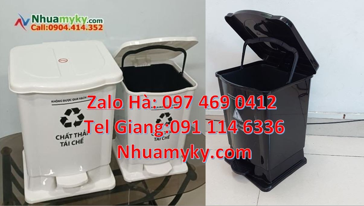 Bán thùng rác y tế cỡ nhỏ,thùng rác y tế 120l nắp hở đạp chân giá rẻ h