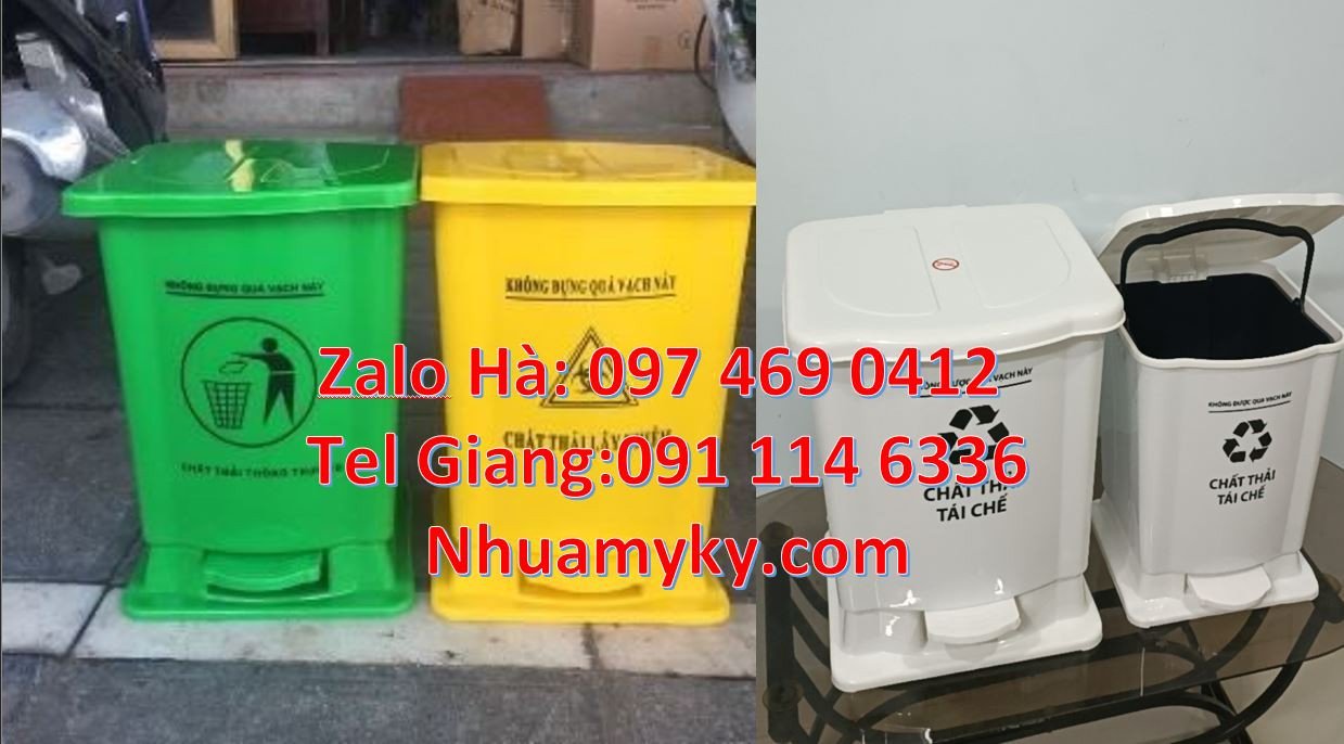 Bán thùng rác y tế cỡ nhỏ,thùng rác y tế 120l nắp hở đạp chân giá rẻ h