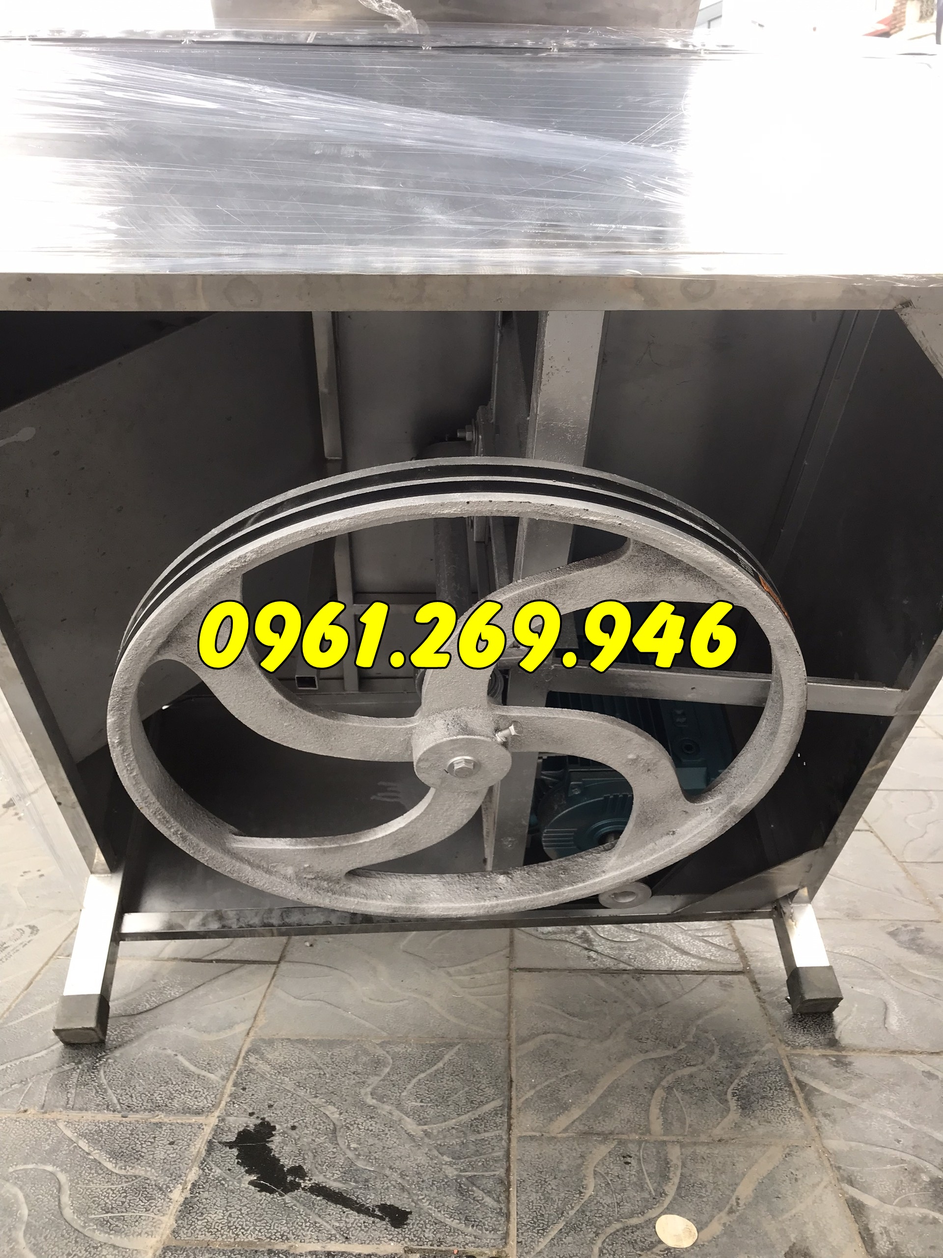 Máy lột da chân gà buly 400 rãnh đôi motor 3kw