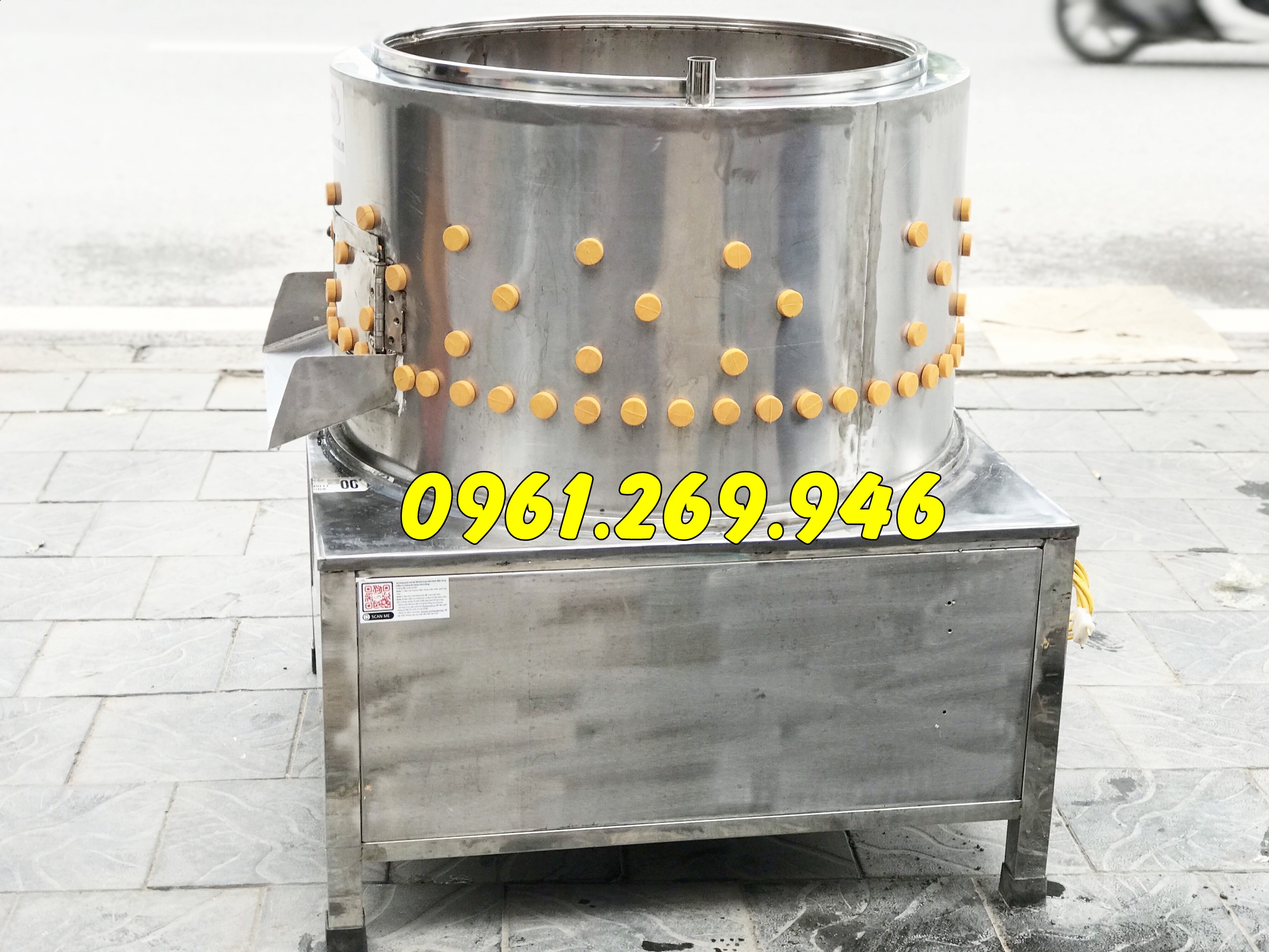 Máy lột da chân gà buly 400 rãnh đôi motor 3kw